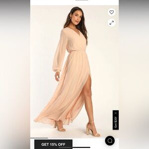 Lulus Wondrous Water Lilies Blush Pink Maxi Dress